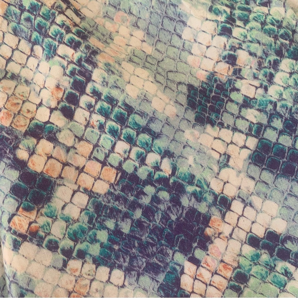 Lavender Brown Pastel Python Snakeskin Print Line… - image 6